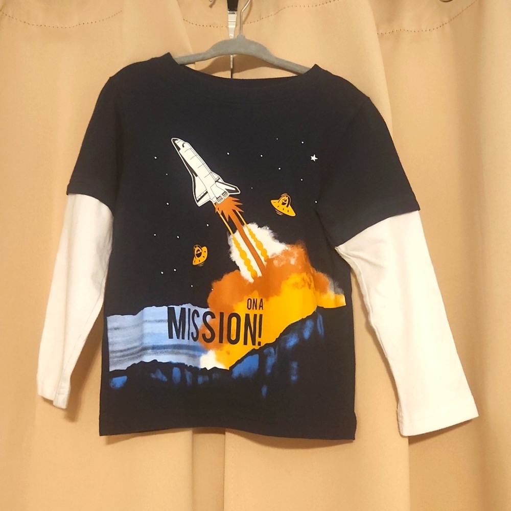 Space theme long sleeve shirt